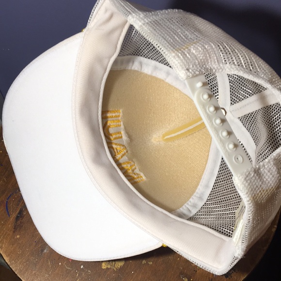 Maui white gold scrambled eggs puffy trucker hat mesh back 5 panel SnapBack cap - Picture 7 of 13